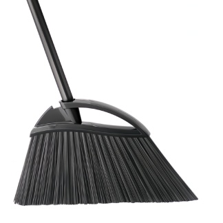 Balai à angle deluxe 12'' noir avec manche en métal de 48''